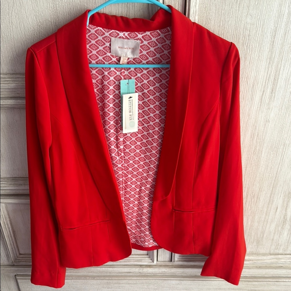 Skies are Blue Red Women's Blazer